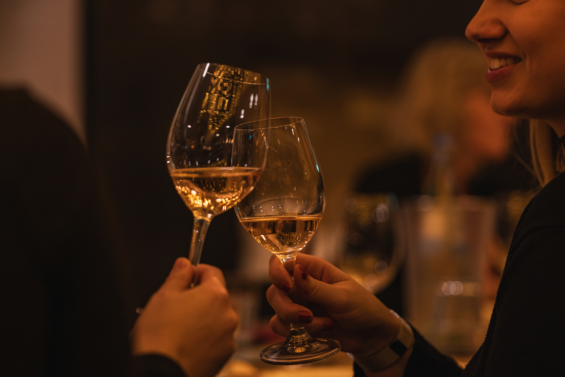 seehaus-langenfeld-weintasting_zwei Weingläser werden hochgehalten